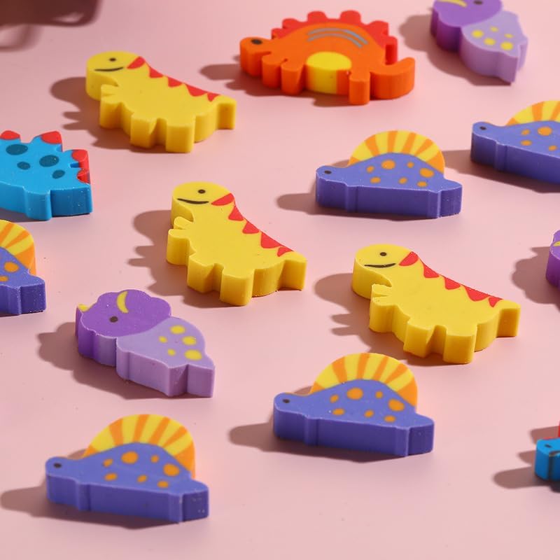Kleeblatt Large Dinosaur Erasers for Kids Bulk, 60 PCS Big Large Fun Desk Pets for Kids Classroom, Treasure Box Prizes,Party Favors for Kids Goodie Bags, Back to School Gifts for Ages Over 3 Students - Image 4